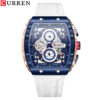 8442blanco Reloj Curren 8442 Silicona Blanco
