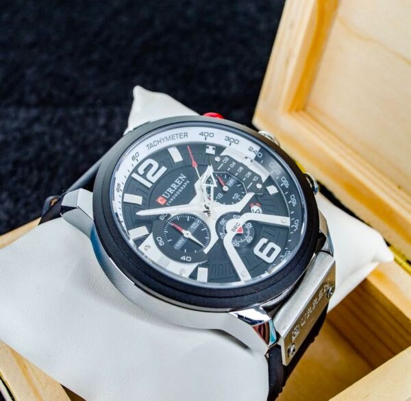 Reloj Curren 8329 Negro Plateado