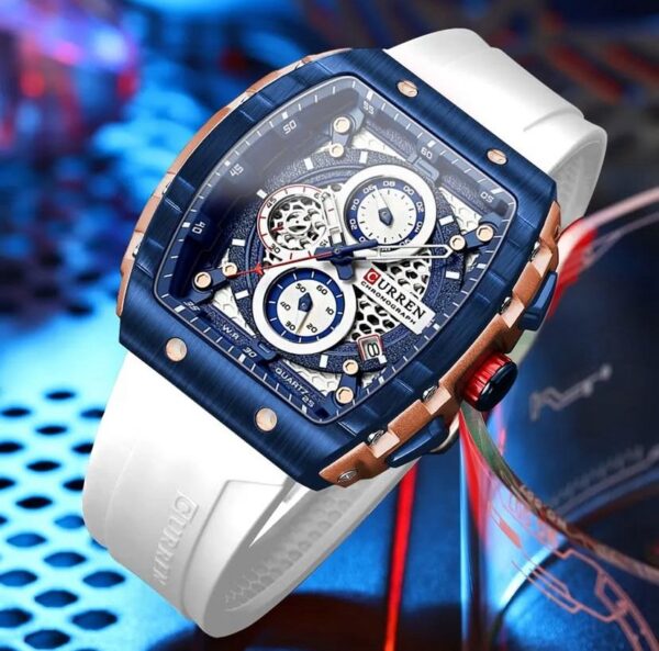 WhatsApp Image 2025-07-10 at 10.13.10 AM (1) Reloj Curren 8442 Silicona Blanco