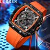 Reloj Curren 8442 Silicona Naranja