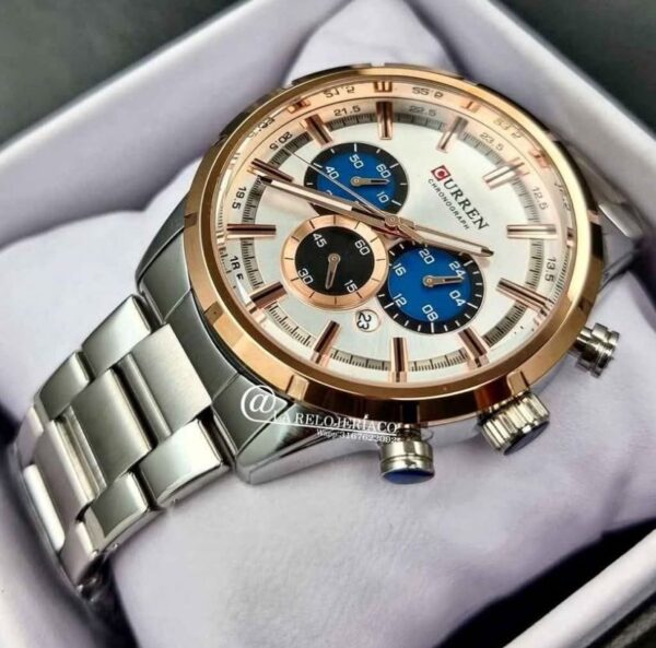 WhatsApp Image 2025-07-17 at 10.30.11 AM (1) Reloj Curren 8355 Plateado Cobre