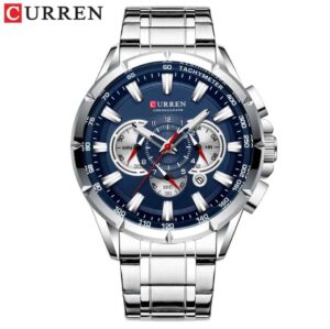 Reloj Curren Original 8363 Plateado En Acero Para Hombre