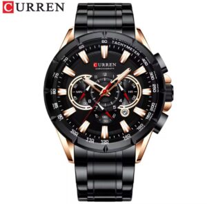 Reloj Curren Original 8363 Negro En Acero Para Hombre