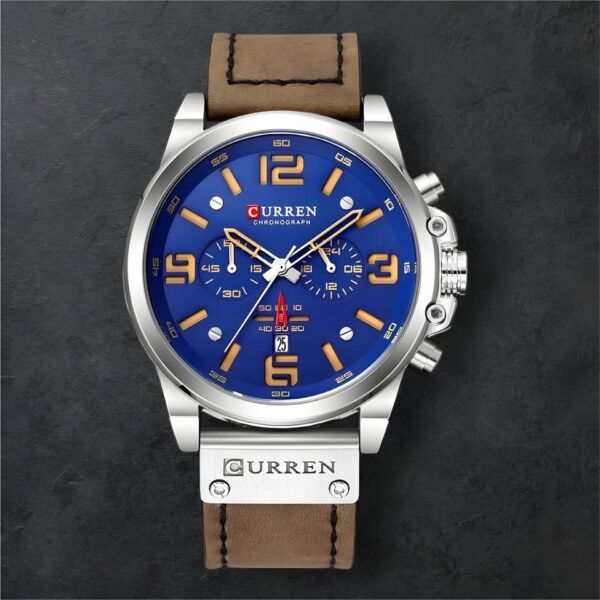 Reloj Curren 8314 Marrón Fondo Azul