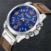 Reloj Curren 8314 Marrón Fondo Azul