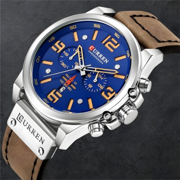 Reloj Curren 8314 Marrón Fondo Azul