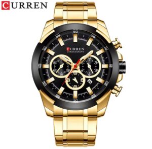 Reloj Curren Original 8361 Dorado En Acero Para Hombre