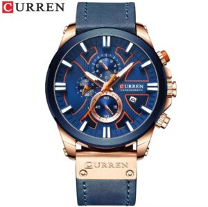 Reloj Curren Original 8346 En Cuero Para Hombres Azul